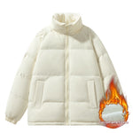 Men's Autumn And Winter Fleece-lined Thickening Stand Collar Thermal Cotton-padded Coat