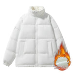 Men's Autumn And Winter Fleece-lined Thickening Stand Collar Thermal Cotton-padded Coat