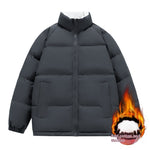 Men's Autumn And Winter Fleece-lined Thickening Stand Collar Thermal Cotton-padded Coat