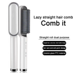 Hair Straightener Brush Straightening Curler Hot Comb Electric