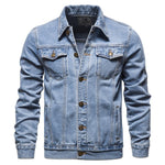 Casual Blue Lapel Jeans Jackets