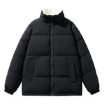 Men's Autumn And Winter Fleece-lined Thickening Stand Collar Thermal Cotton-padded Coat