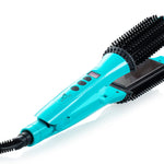 Perfecter Flat Iron Hair Straightener & Hot Round Brush - 2-in-1 Hair Straightening Brush with Digital Temperature Controls - Ionic Ceramic Hair Straightener Brush with Tourmaline Plates